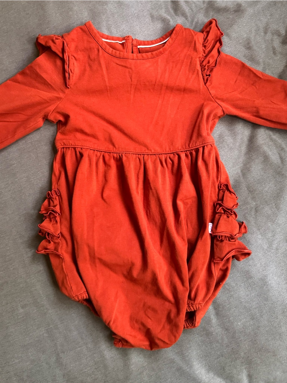 Ruffle Butt Bubble Romper Orange